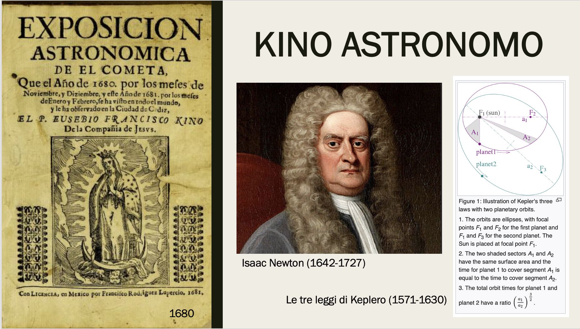 lo studio della cometa di kino con newton e le leggi di keplero