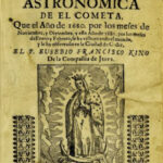 copertina dello studio astronomico della grande cometa del 1680 scritta da padre kino