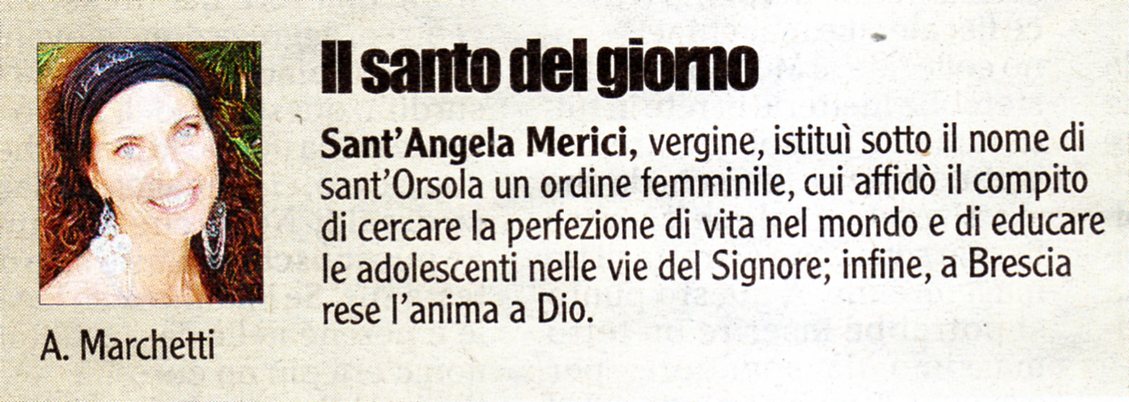 onomastico a metà di Angela Maria Marchetti il 27 gennaio